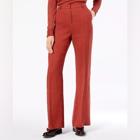 Weekend Max Mara Delfi Linen Wide Leg Pants Burnt Orange - Picture 1 of 12